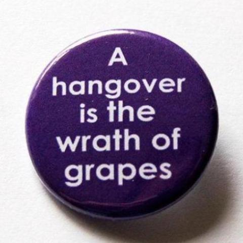 A Hangover Is The Wrath Of Grapes Pin - Kelly's Handmade