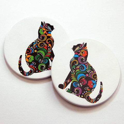 Cat Lover Coasters Set 1 - Kelly's Handmade