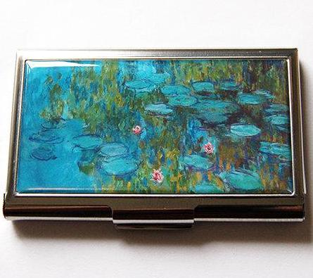 Monet Water Lily Business Card Case - Kelly's Handmade