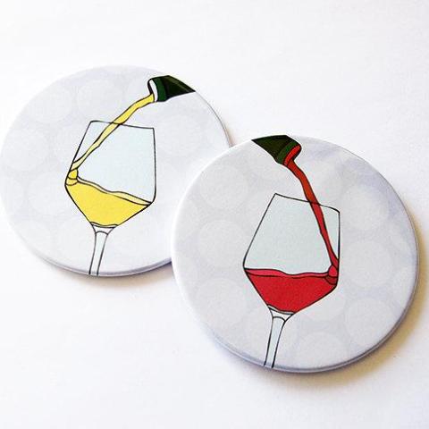 Red & White Wine Coasters Set 1 - Kelly's Handmade
