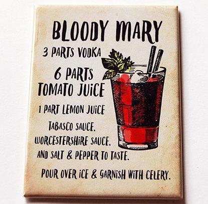 Bloody Mary Recipe Rectangle Magnet - Kelly's Handmade