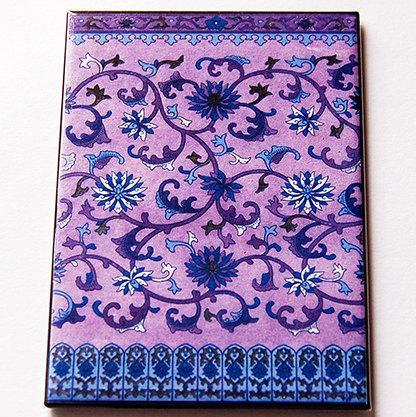 Venetian Design Large Pocket Mirror in Purple - Kelly's Handmade