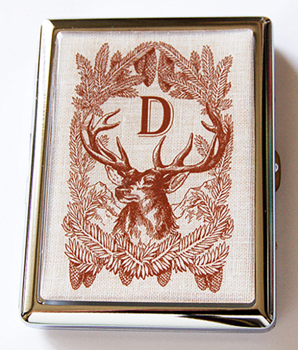 Deer Monogram Compact Cigarette Case - Kelly's Handmade