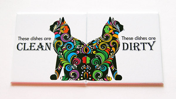 Cat Lover Clean & Dirty Dishwasher Magnets - Kelly's Handmade