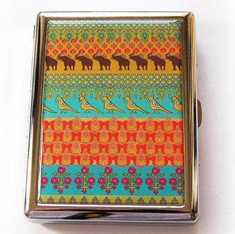 Tribal Design Compact Cigarette Case - Kelly's Handmade