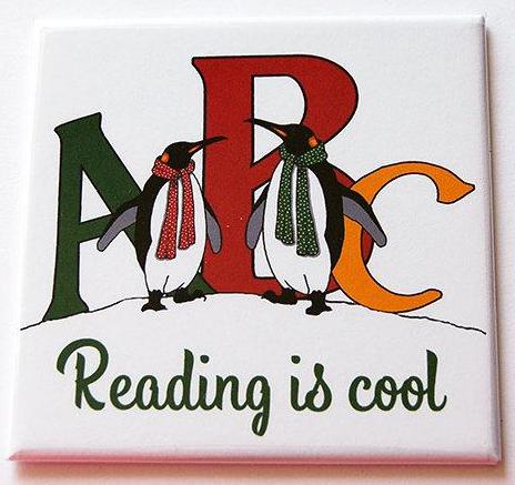 Reading Is Cool magnet - Kelly's Handmade