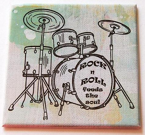 Rock and Roll Drum Magnet - Kelly's Handmade