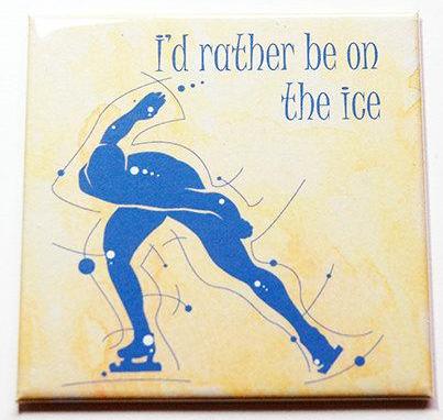 I'd Rather Be On The Ice Speedskater Magnet - Kelly's Handmade